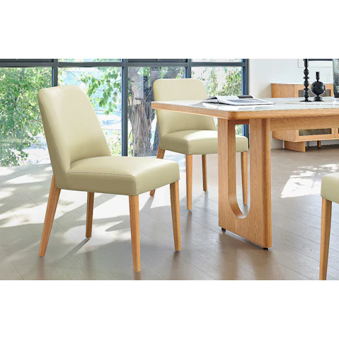 Arata PVC Dining Chair - Latte