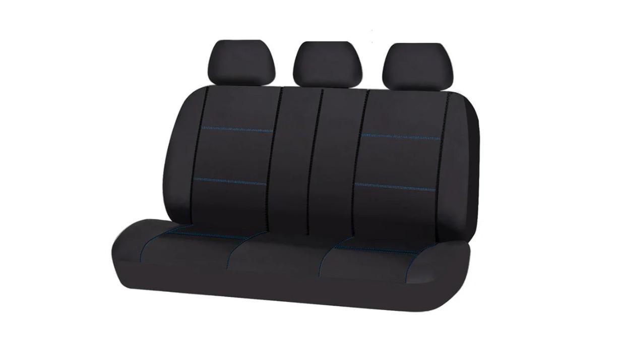 My Car Size 06/08S Stitching Universal Rear Seat Cover - Black/Blue