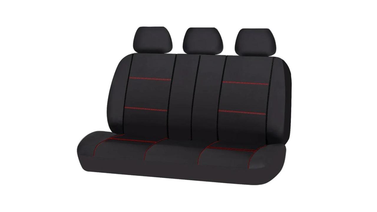 My Car Size 06/08S Stitching Universal Rear Seat Cover - Black/Red