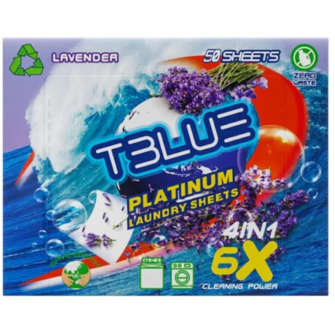 TBLUE 50 Load Laundry Detergent Sheet - Lavender