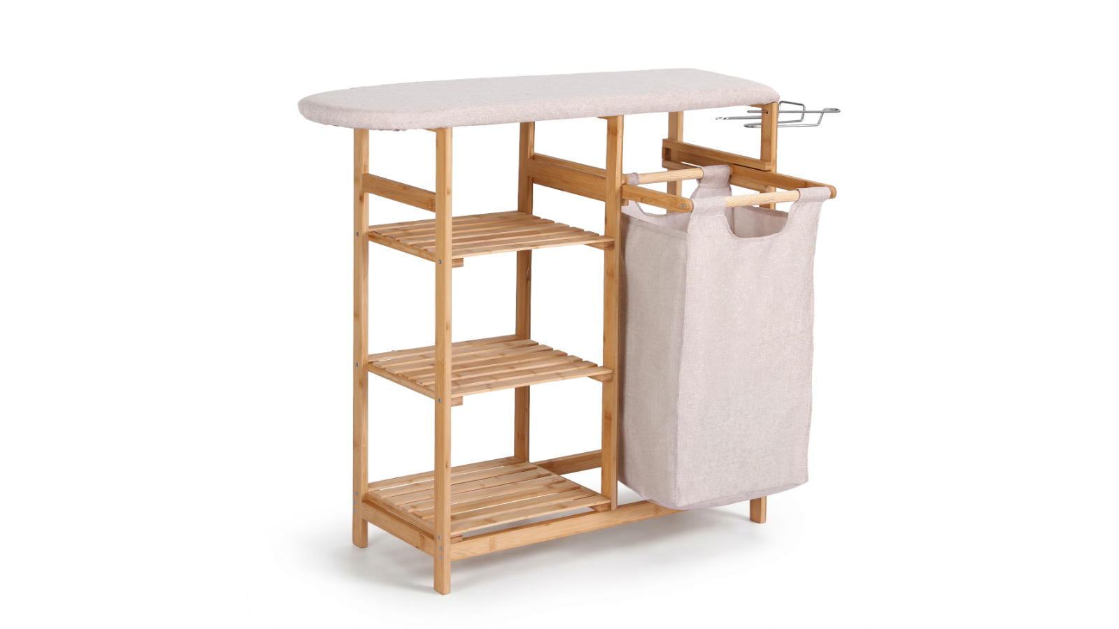 Artiss Bamboo Laundry Basket Hamper with Ironing Board