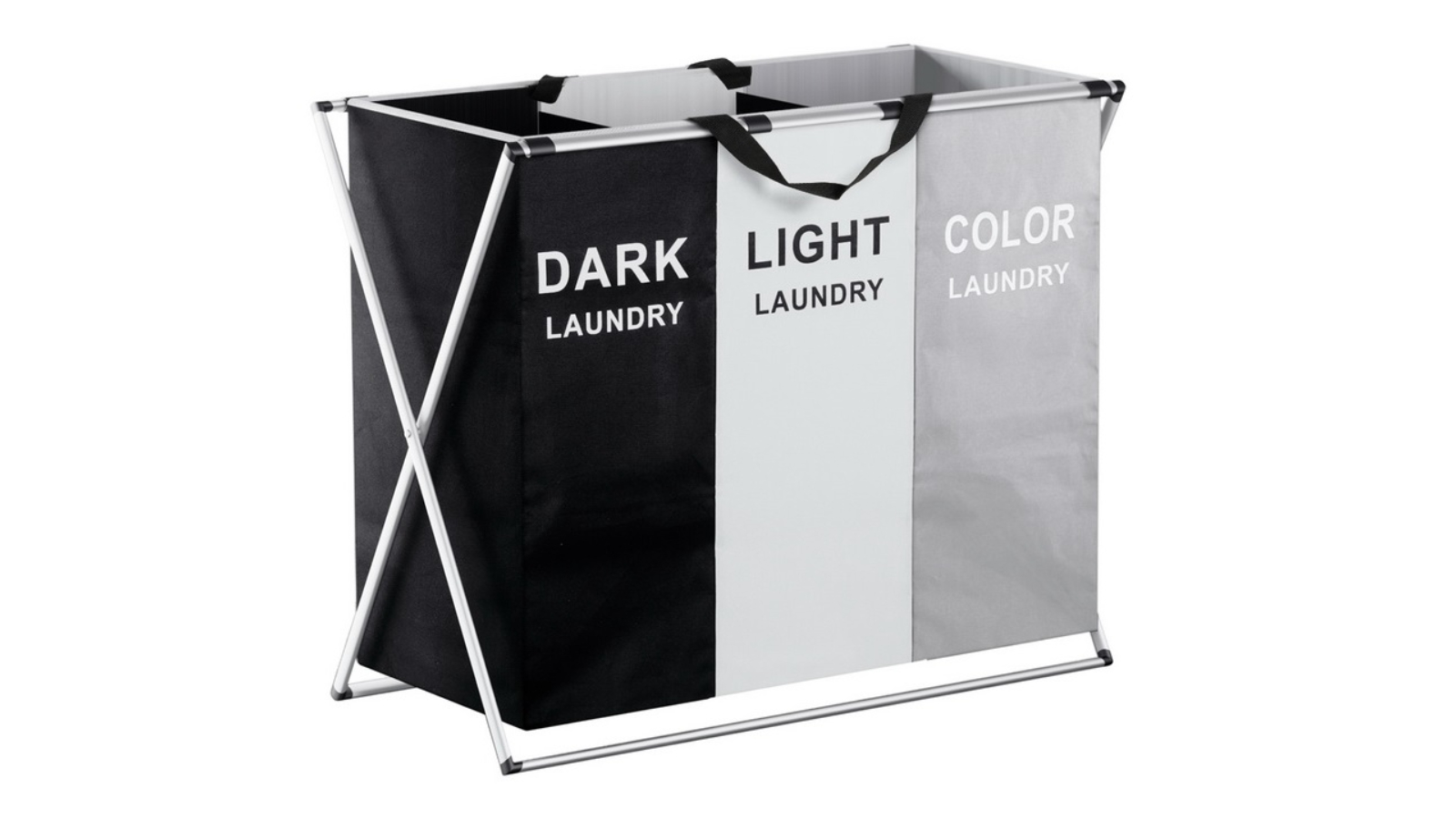 Artiss 3 Section Foldable Hamper Laundry Basket - Large