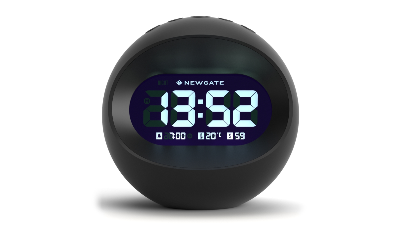 Newgate Centre Of The Earth LCD Alarm Clock - Black