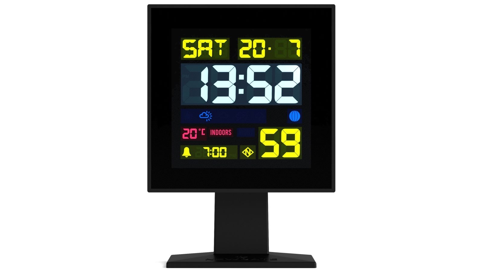 Newgate Monolith Lcd Alarm Clock Black Harvey Norman