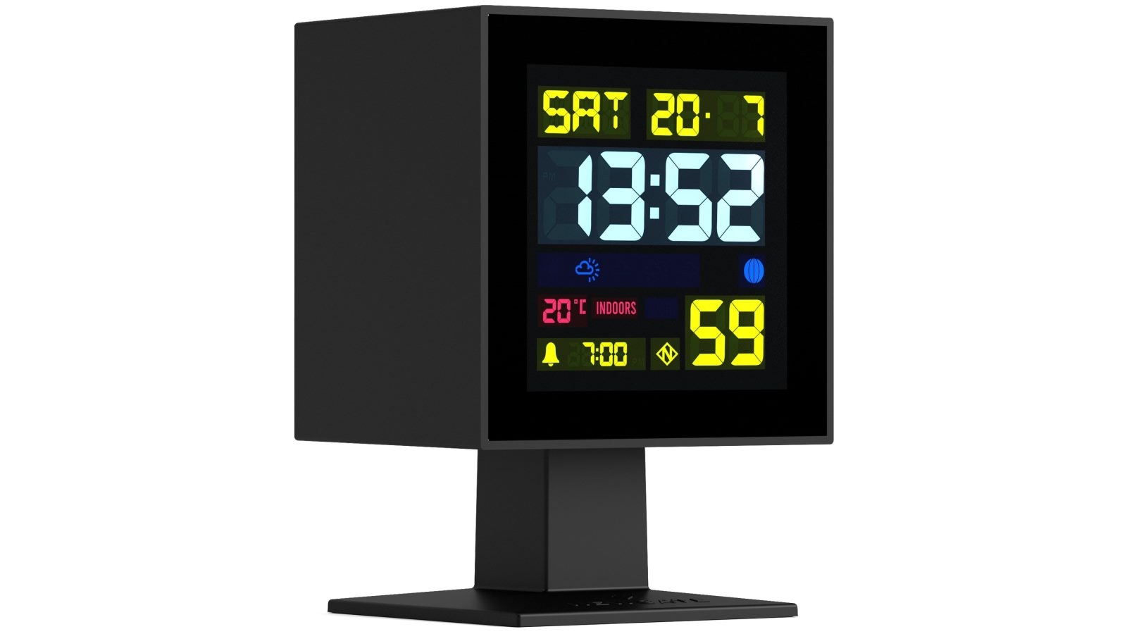 Newgate Monolith Lcd Alarm Clock Black Harvey Norman