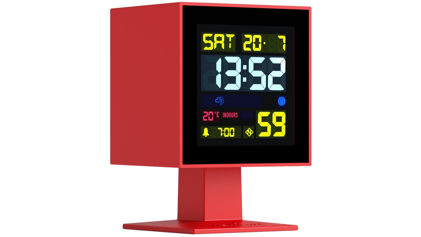 Newgate Monolith Lcd Alarm Clock Fire Engine Red Harvey Norman