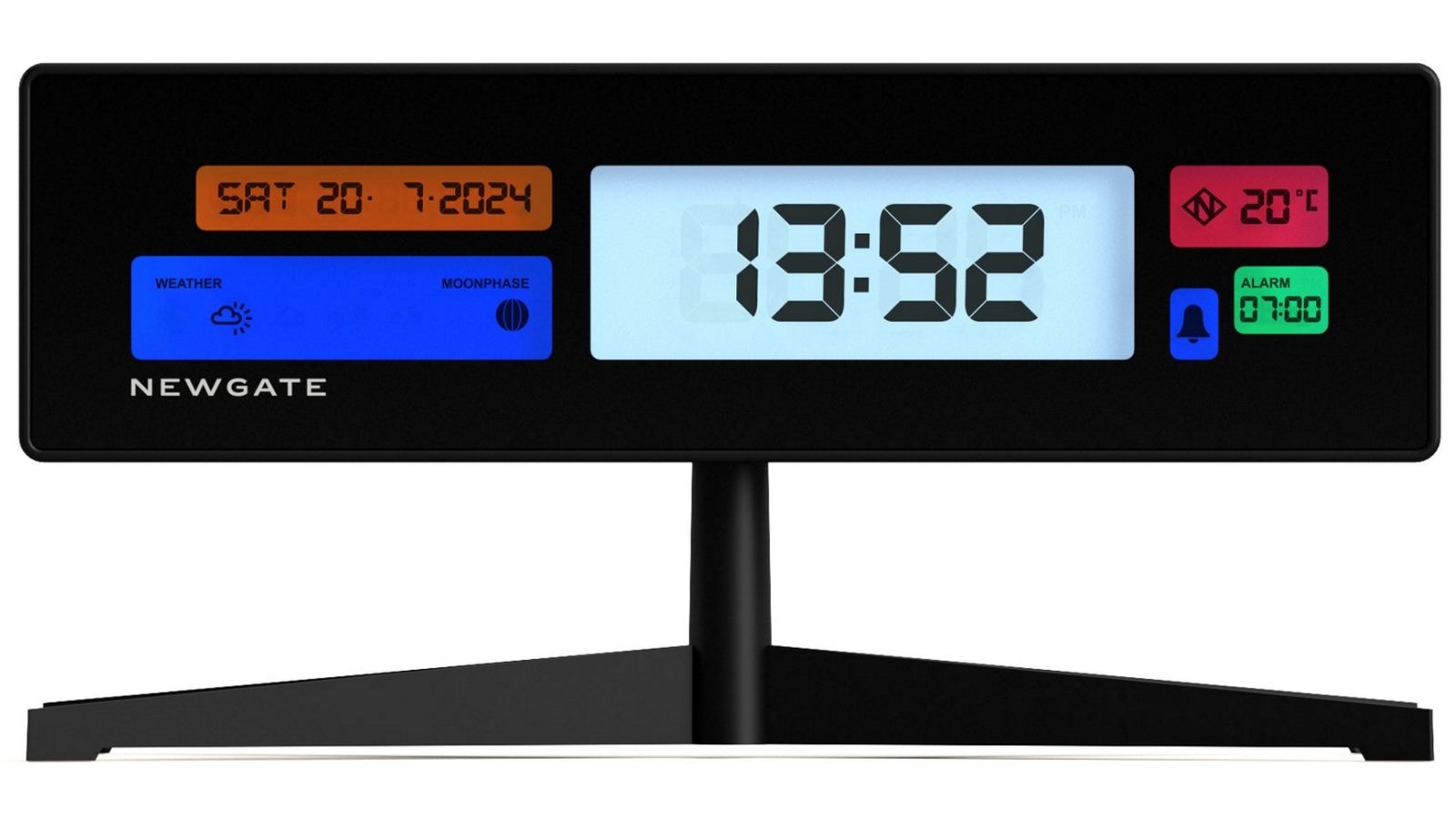 Newgate Supergenius LCD Alarm Clock Matte Black Harvey Norman