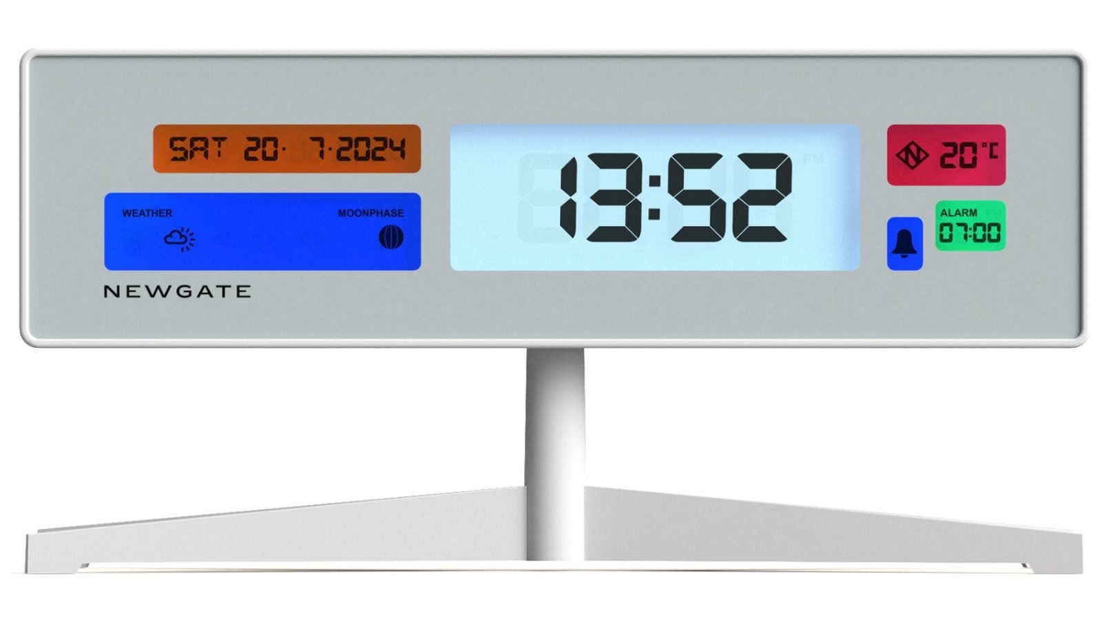 Newgate Supergenius LCD Alarm Clock Matte White Harvey Norman