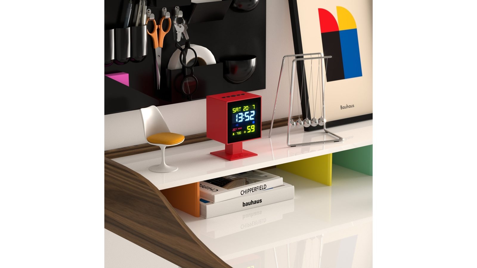 Newgate Monolith Lcd Alarm Clock Fire Engine Red Harvey Norman