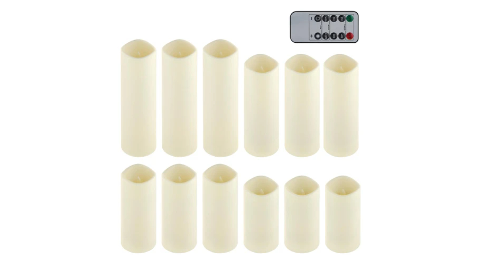 Set of 12 LED Remote Control Flameless Candle