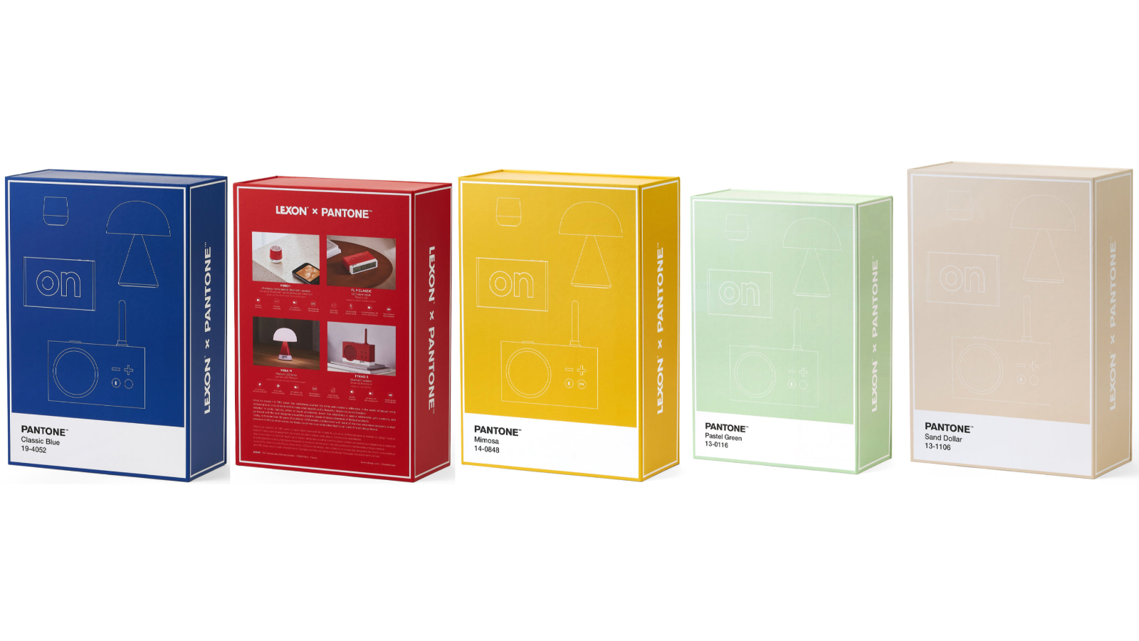 Lexon Pantone Thykho 3 Speakers Clock and Mina M Lamp Gift Set