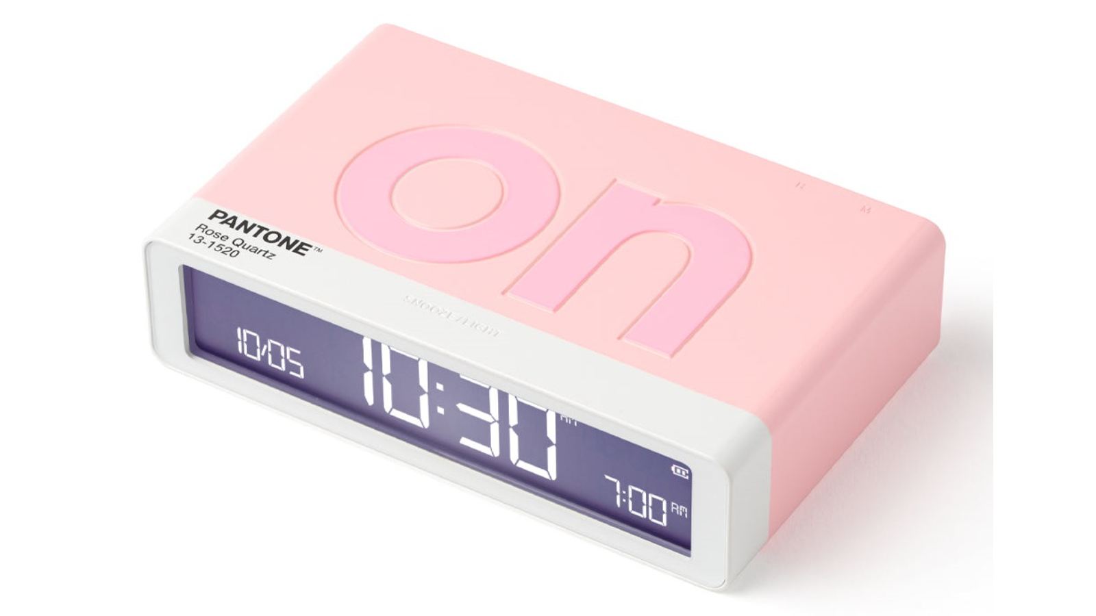 Lexon Pantone Flip Classic Reversible Alarm Clock - Rose Pink