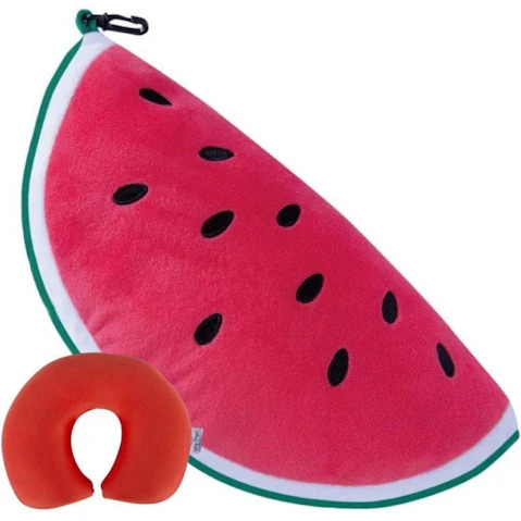 Lazy Dayz 2 Ways Reversible Microfibre Travel Pillow - Watermelon