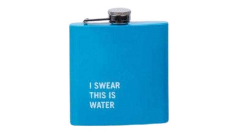 Lazy Dayz 175ml Stainless Steel Hip Flask with Funny Quotes - Blue