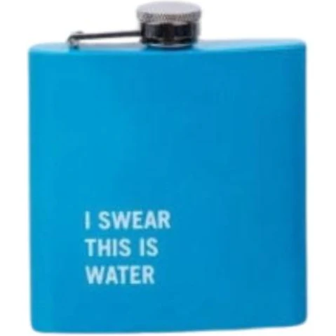 Lazy Dayz 175ml Stainless Steel Hip Flask with Funny Quotes - Blue