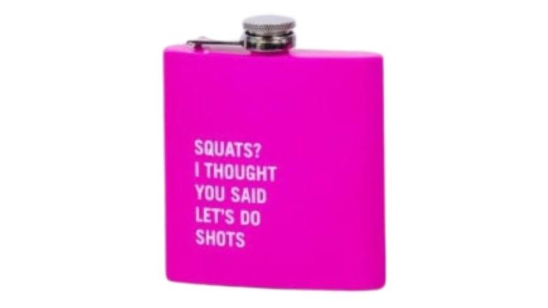 Lazy Dayz 175ml Stainless Steel Hip Flask with Funny Quotes - Pink