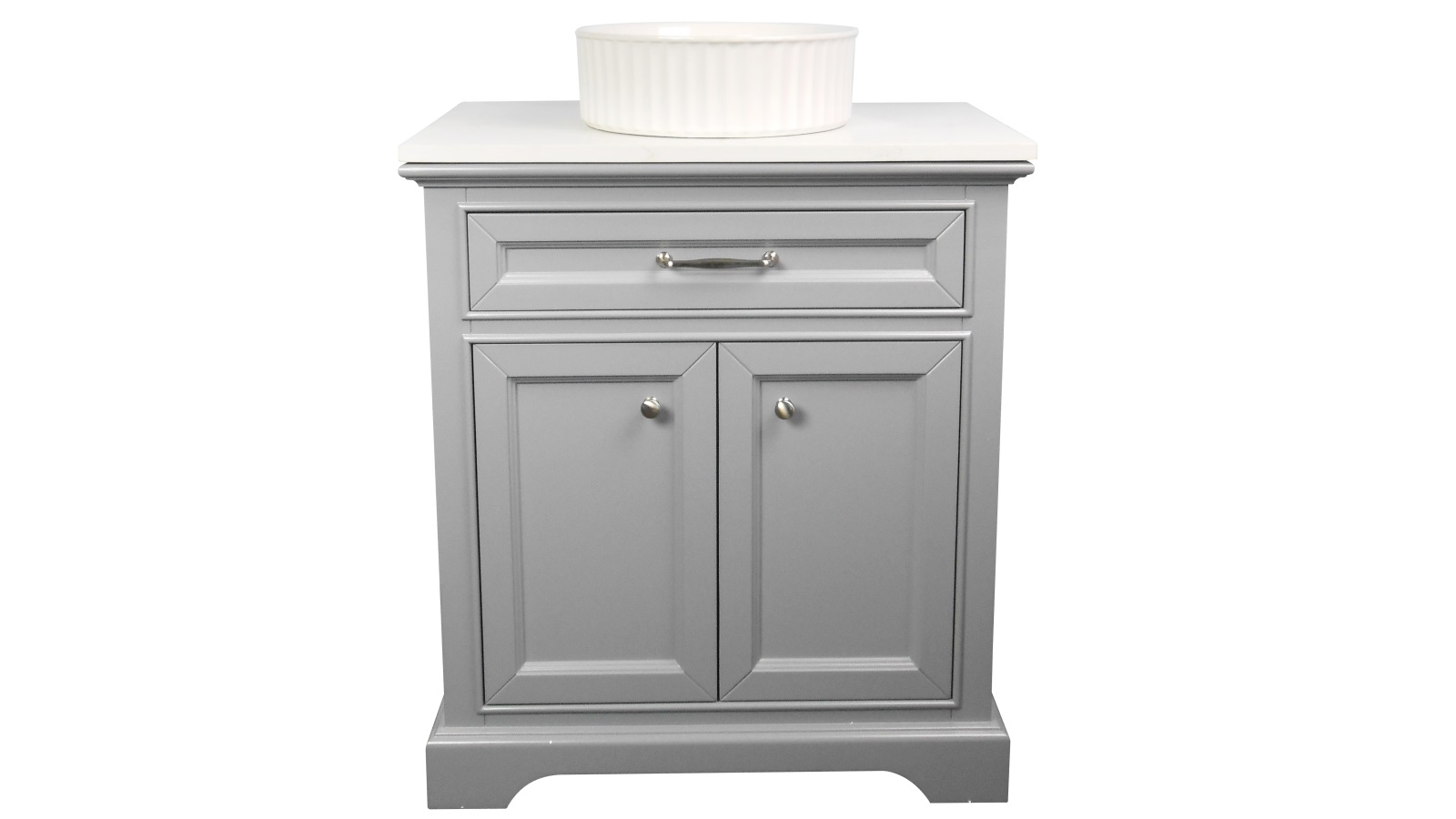 Ledin Ascot 750mm Sky Grey Floor Standing Vanity with Solid Surface Top