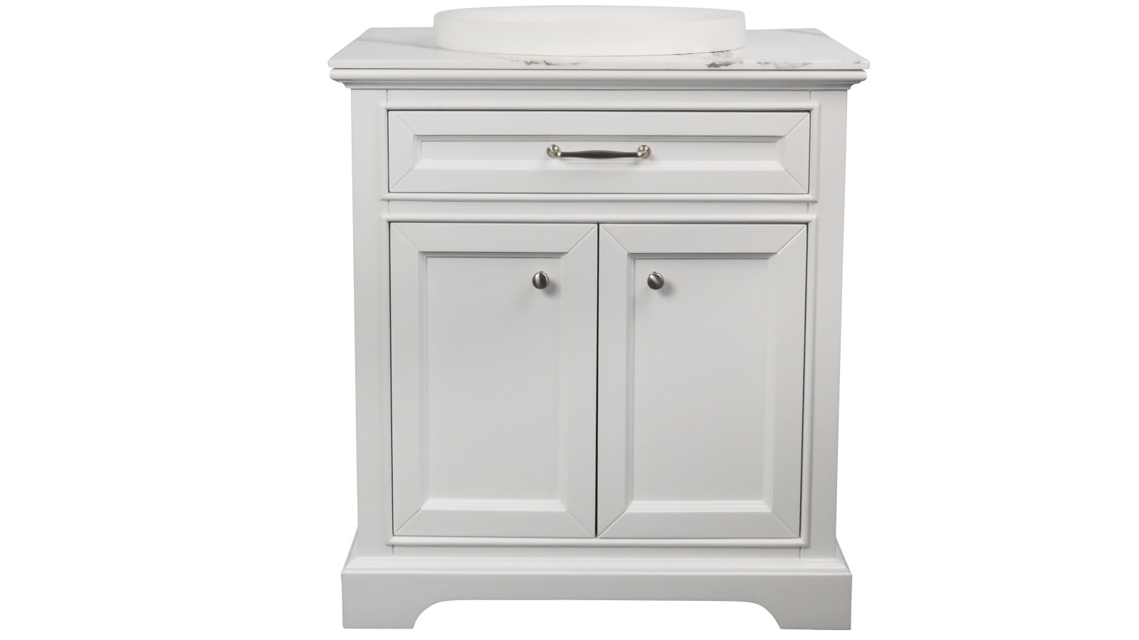 Ledin Ascot 750mm Satin White Floor Standing Vanity with Solid Surface