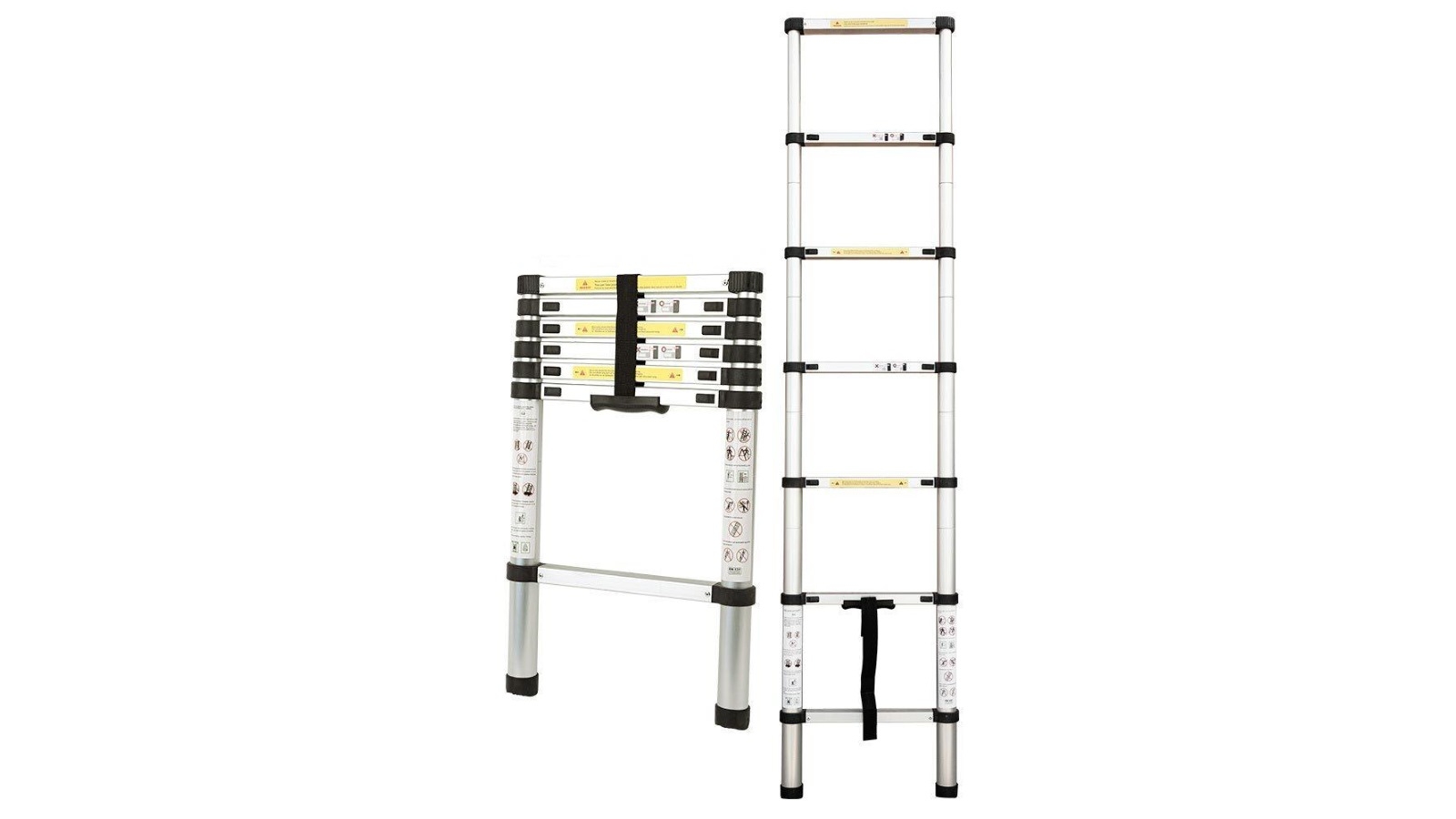 Bullet 2m Telescopic Aluminium Ladder Alloy Extension Extendable Steps