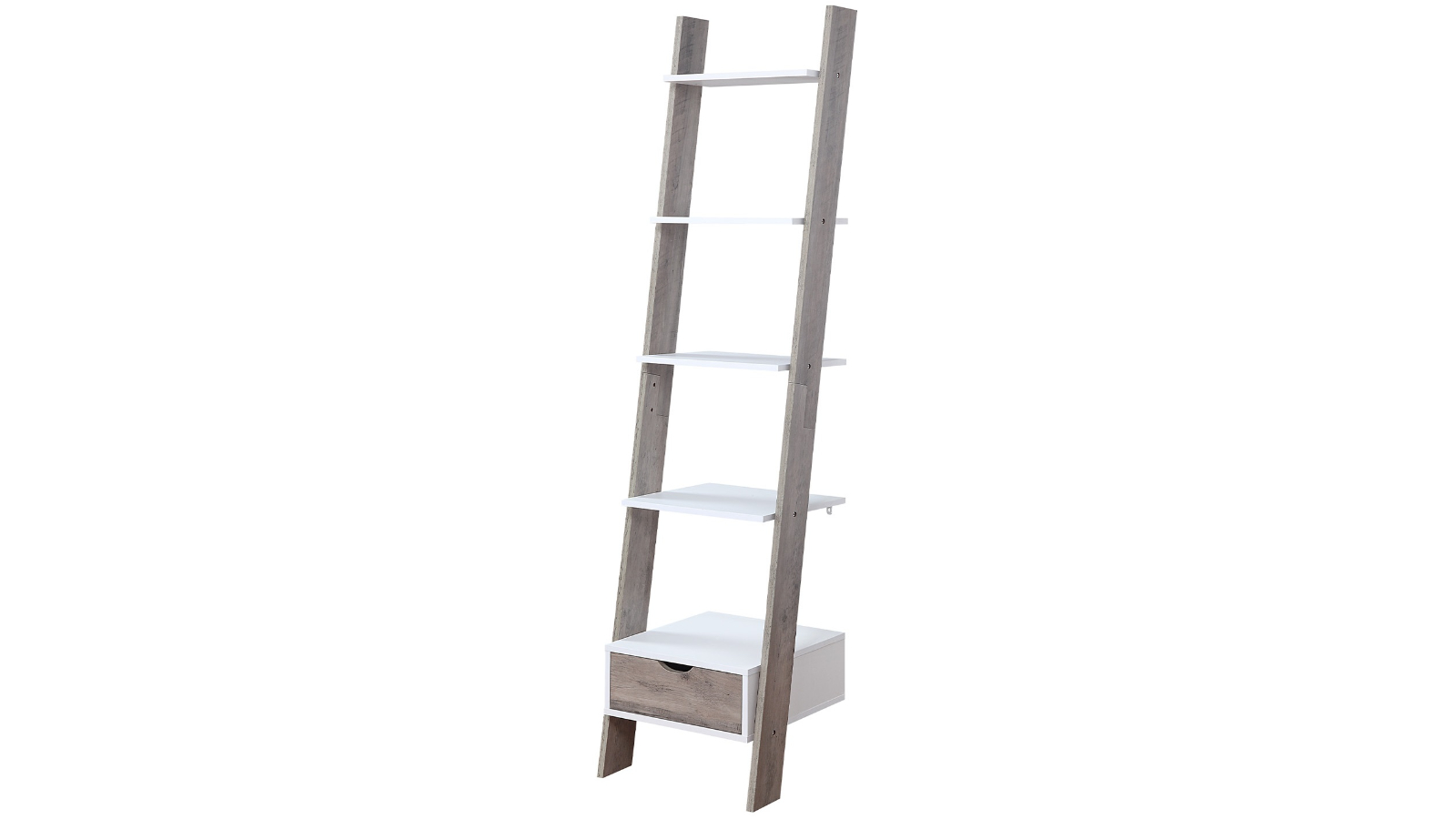 Sarantino 5-Tier Grey Oak Ladder Shelf | Harvey Norman