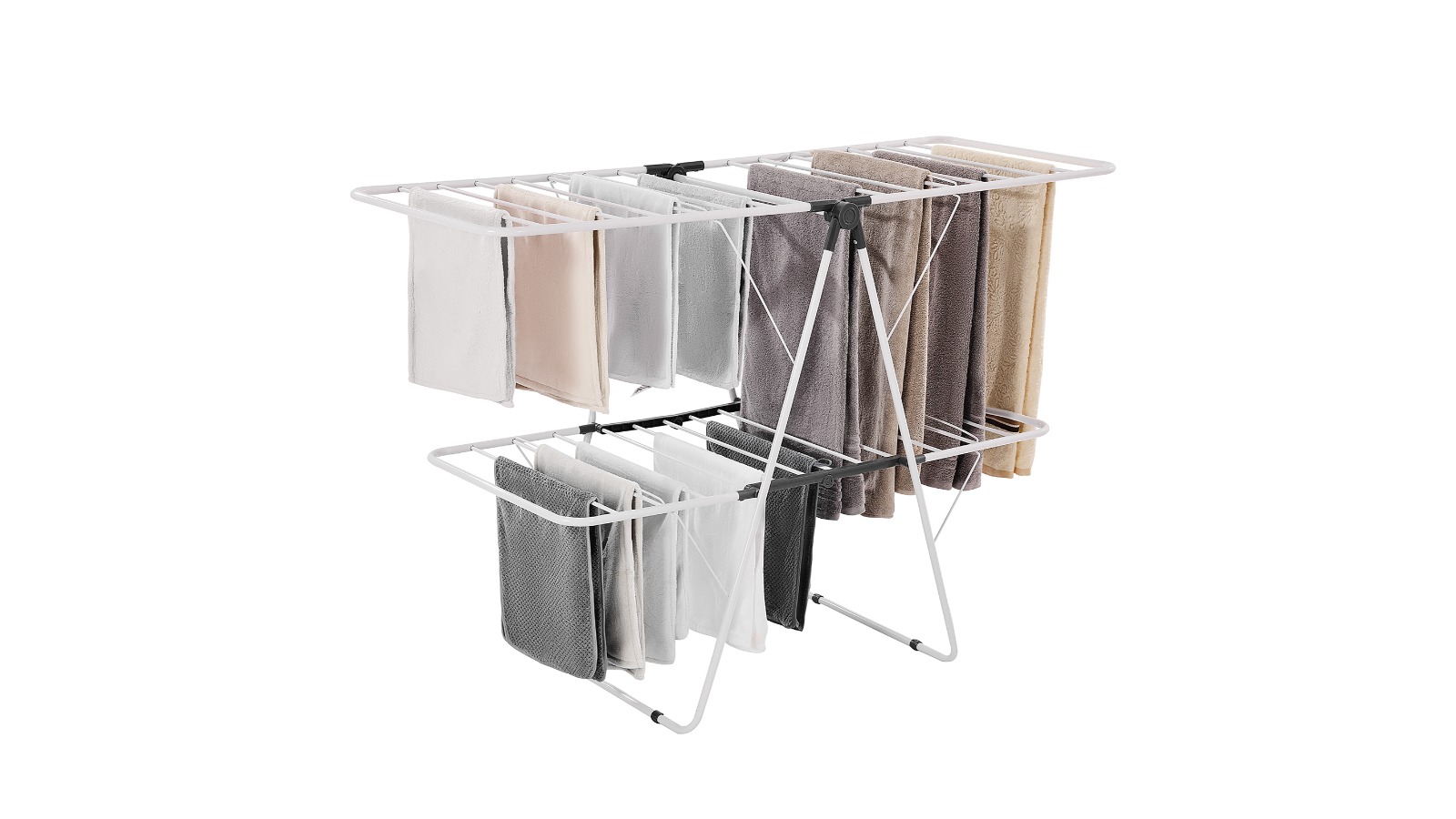 Vevor 2-Tier Foldable Clothes Drying Rack - White