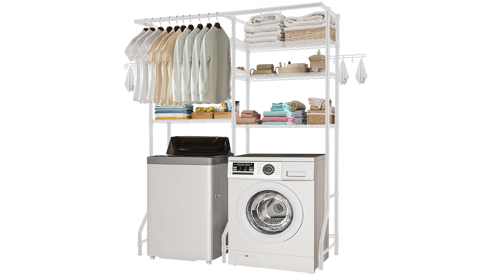 Vevor 6-Tier Over Washer and Dryer Storage Shelf - White