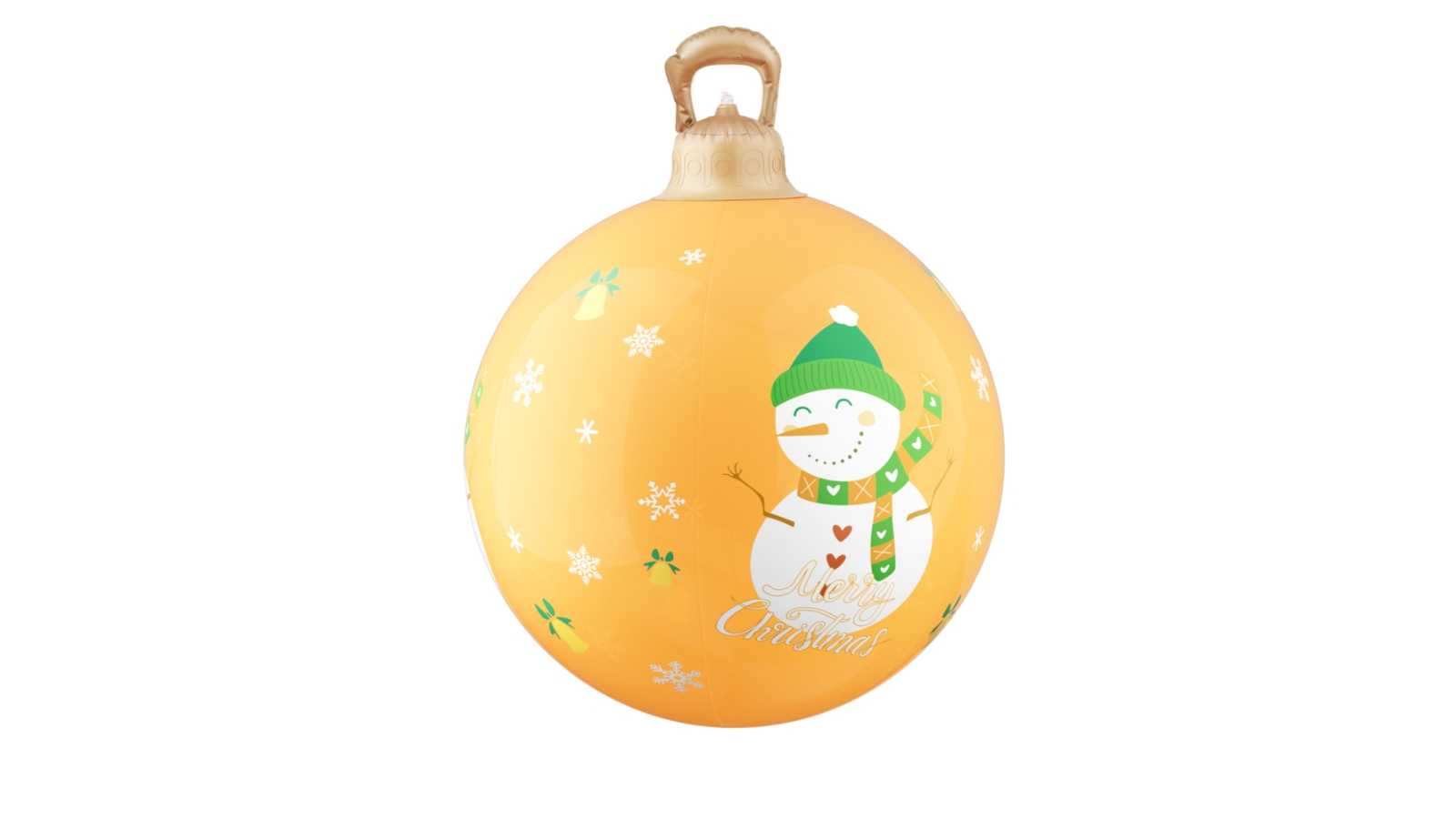 Jingle Jollys Inflatable LED 60cm Snowman Bauble - Gold 