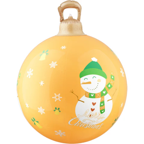 Jingle Jollys Inflatable LED 60cm Snowman Bauble - Gold