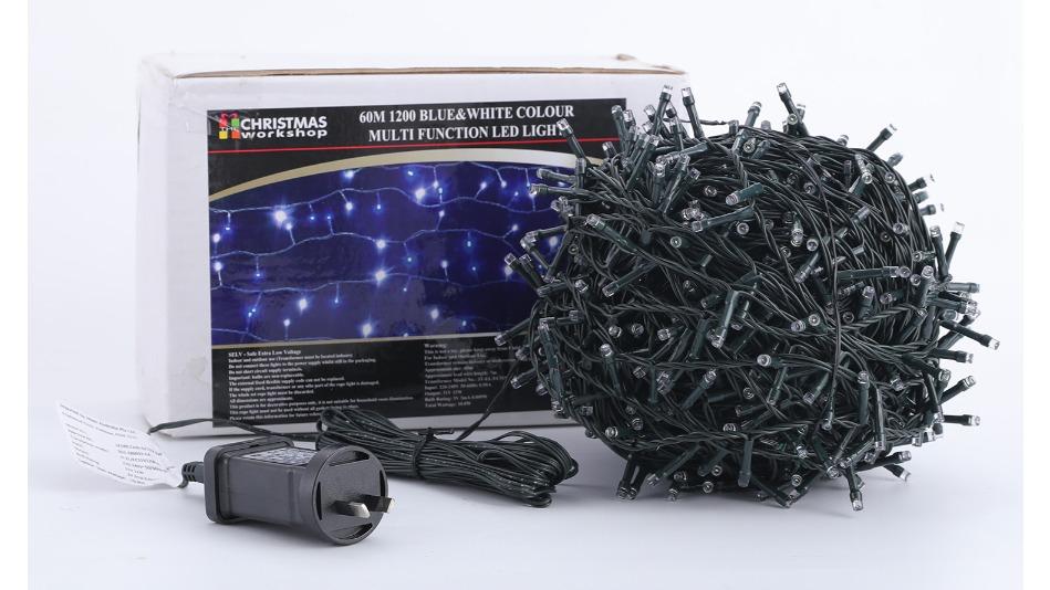 HIisen 1200 LED Fairy Christmas Light - Blue/White