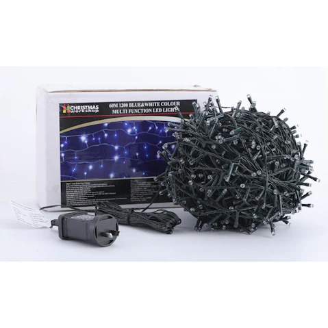 HIisen 1200 LED Fairy Christmas Light - Blue/White
