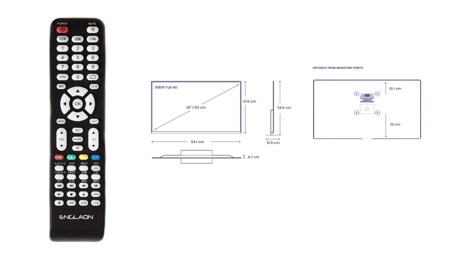 Englaon Frameless 24inch Full HD 12V Smart LED Android TV with Builtin DVD Player Harvey Norman