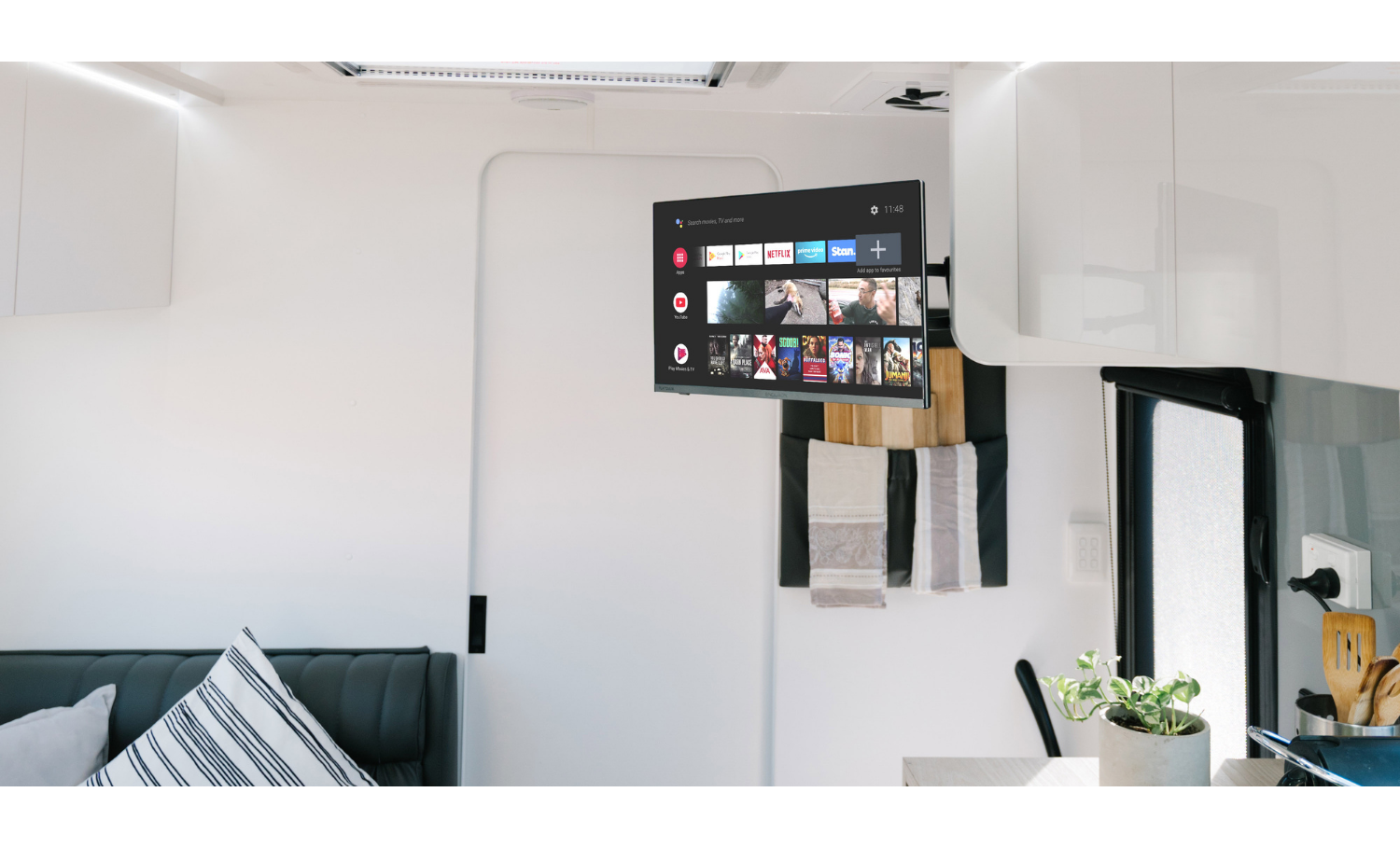 Englaon Frameless 24inch Full HD 12V Smart LED Android TV with Builtin DVD Player Harvey Norman