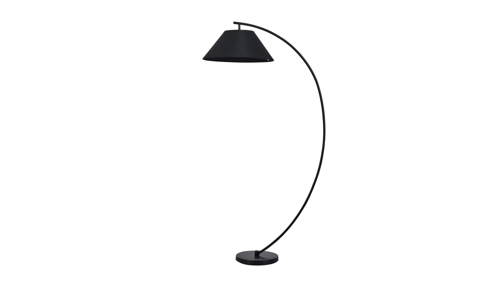 Luminea Leight Arched Modern Fabric Shade Standing Floor Lamp - Black