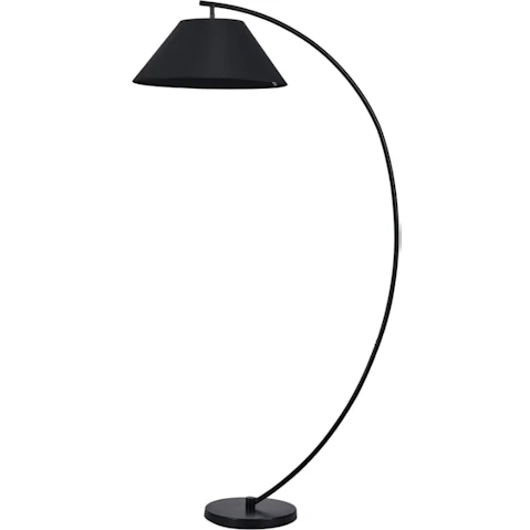 Luminea Leight Arched Modern Fabric Shade Standing Floor Lamp - Black