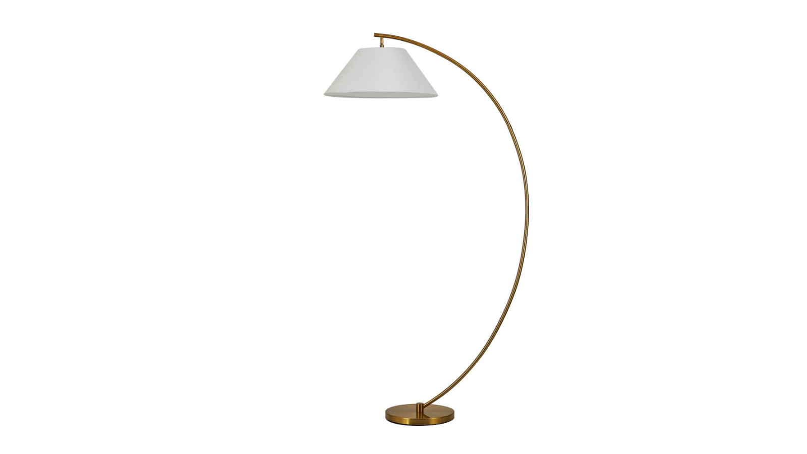 Luminea Leight Arched Modern Fabric Shade Standing Floor Lamp - Brass