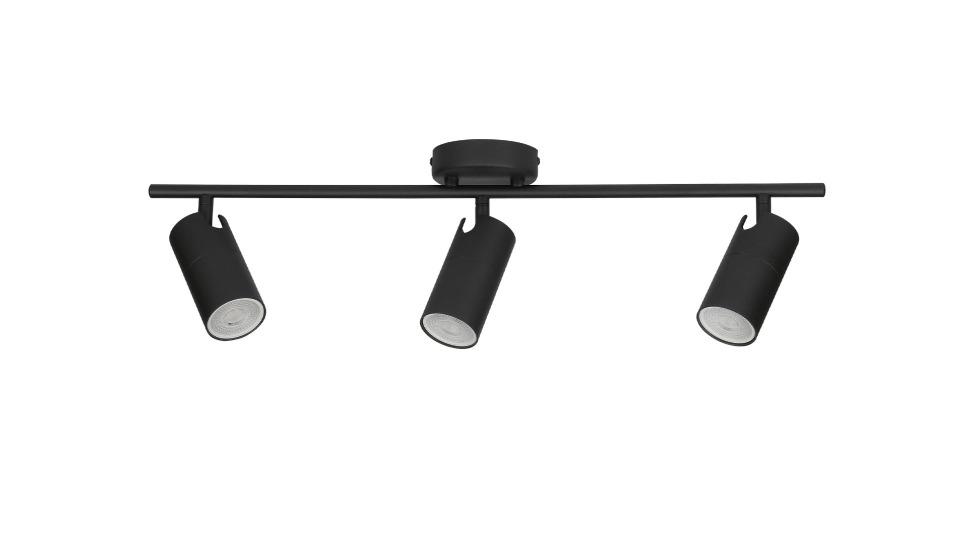 CLA Lighting GU10 3-Head Adjustable IP20 Interior Spotlight - Black