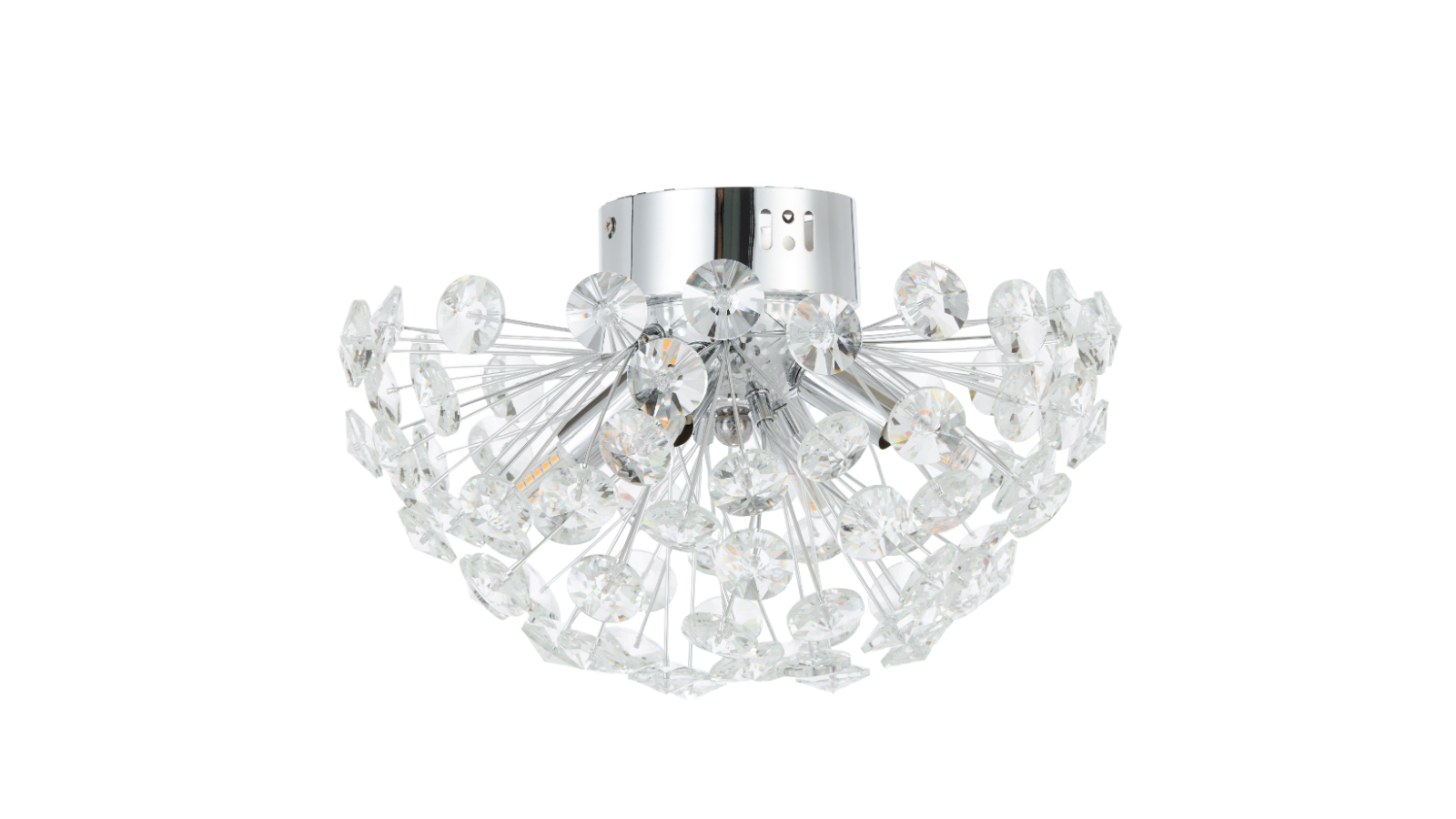 Pretty & Practical Seville Chrome Crystal Ceiling Light with Dimmable Feature and Remote Control