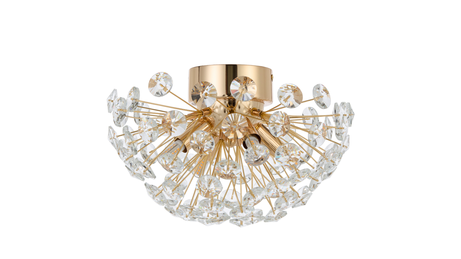 Pretty & Practical Granada Gold/Clear 4-Light Pendant Lamp with Elegant Finish