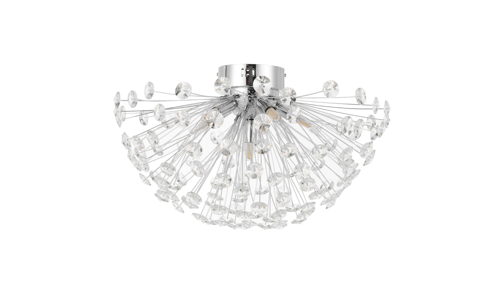 Pretty & Practical Valencia 6-Light Ceiling Fixture with Crystal Accents and Chrome Frame