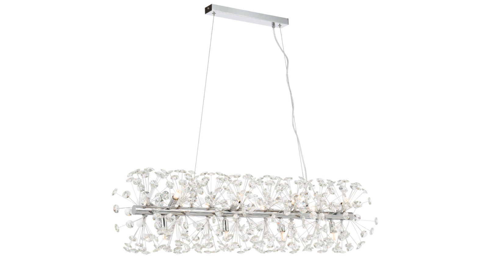 Pretty & Practical Bilbao Chrome Clear 12-Light Pendant Lamp