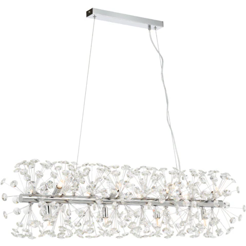 Pretty & Practical Bilbao Chrome Clear 12-Light Pendant Lamp
