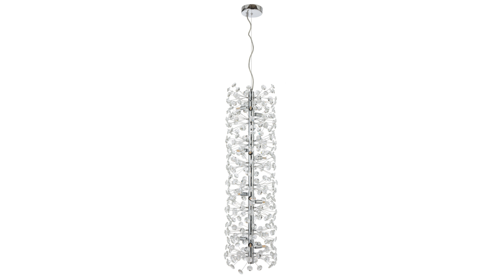 Pretty & Practical Lisbon Chrome Crystal 12 Vertical Pendant Light