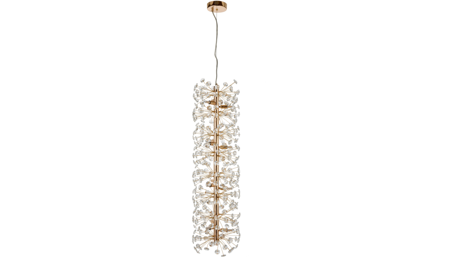 Pretty & Practical Porto Gold Crystal 12 Vertical Pendant Light