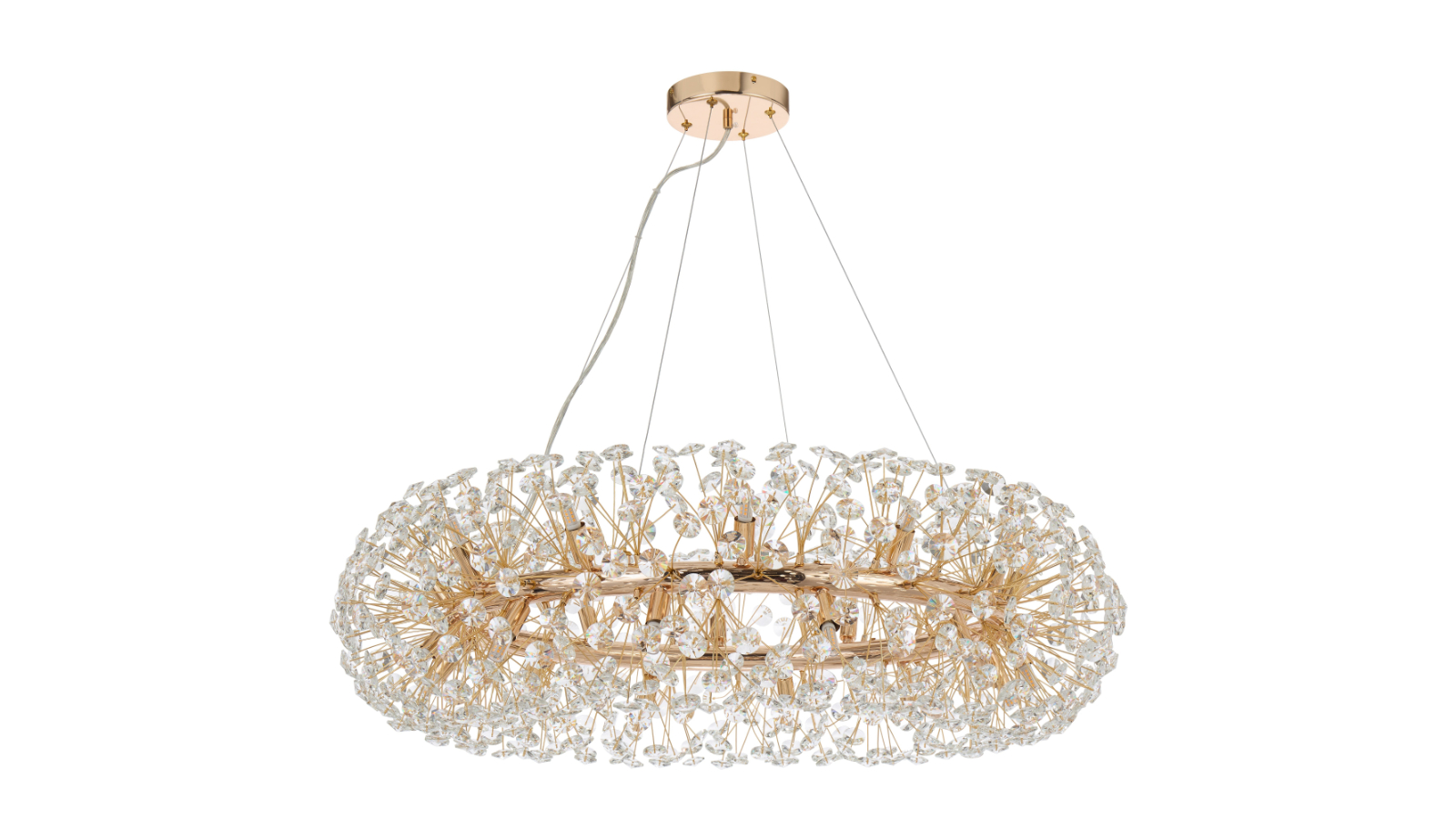 Pretty and Practical Coimbra Gold Crystal 24-Light Pendant with 2metre Cable