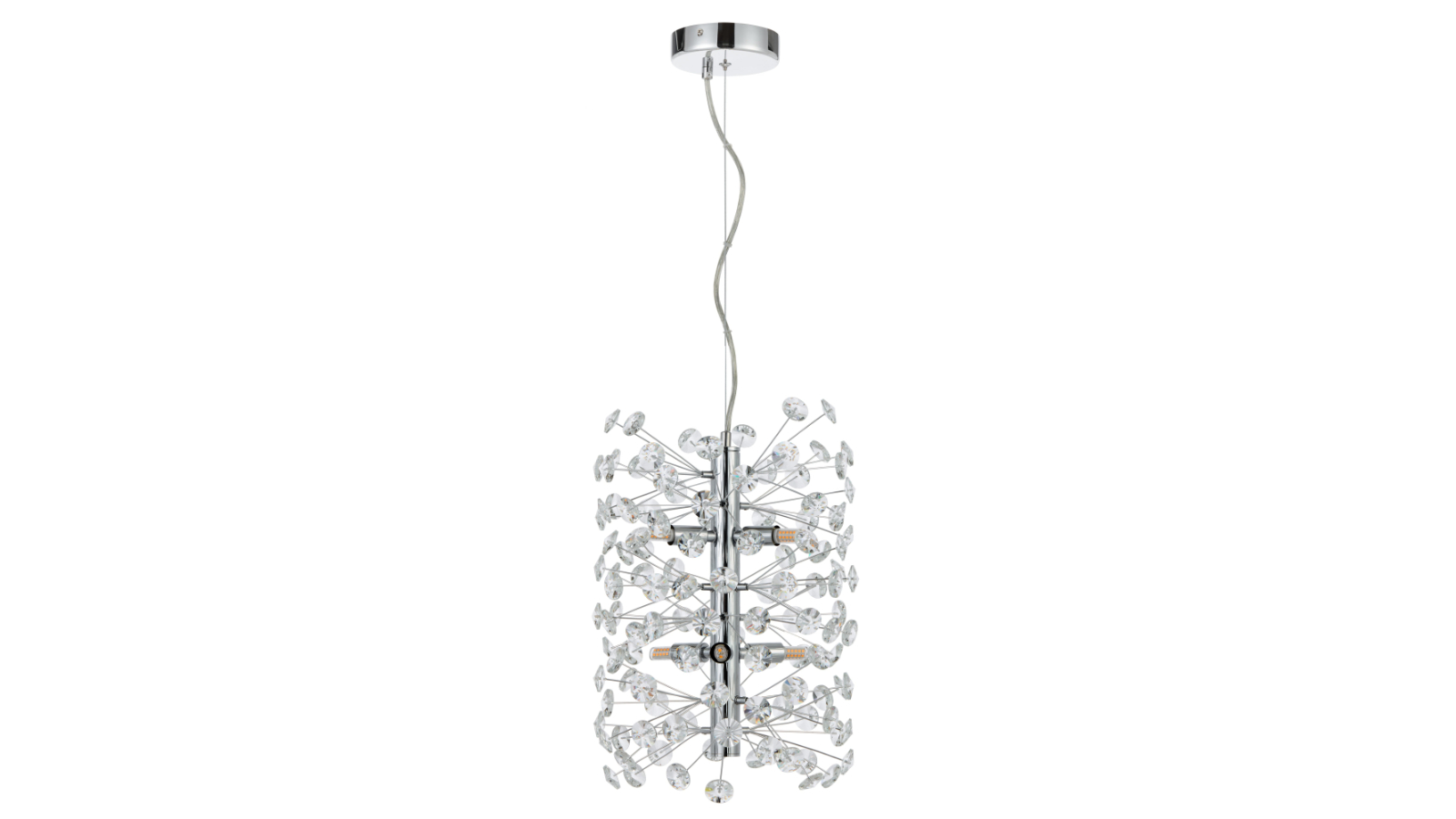 Pretty & Practical Malaga Chrome Crystal 6-Light Vertical Pendant Light