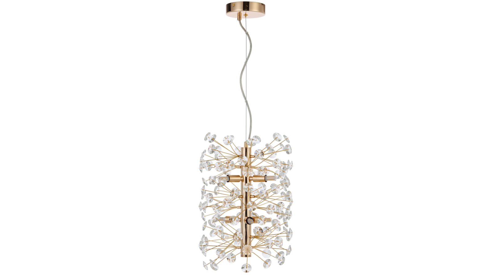 Pretty & Practical Oviedo Vertical Gold 6-Light Pendant with Crystal Accent