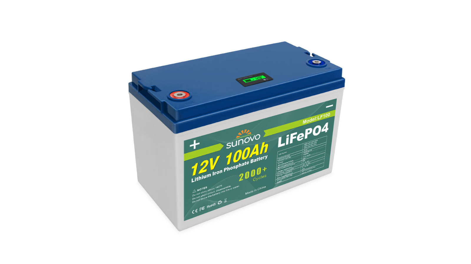 Hisen 12V 100Ah Deep Cycle LiFePO4 Lithium Battery Rechargeable