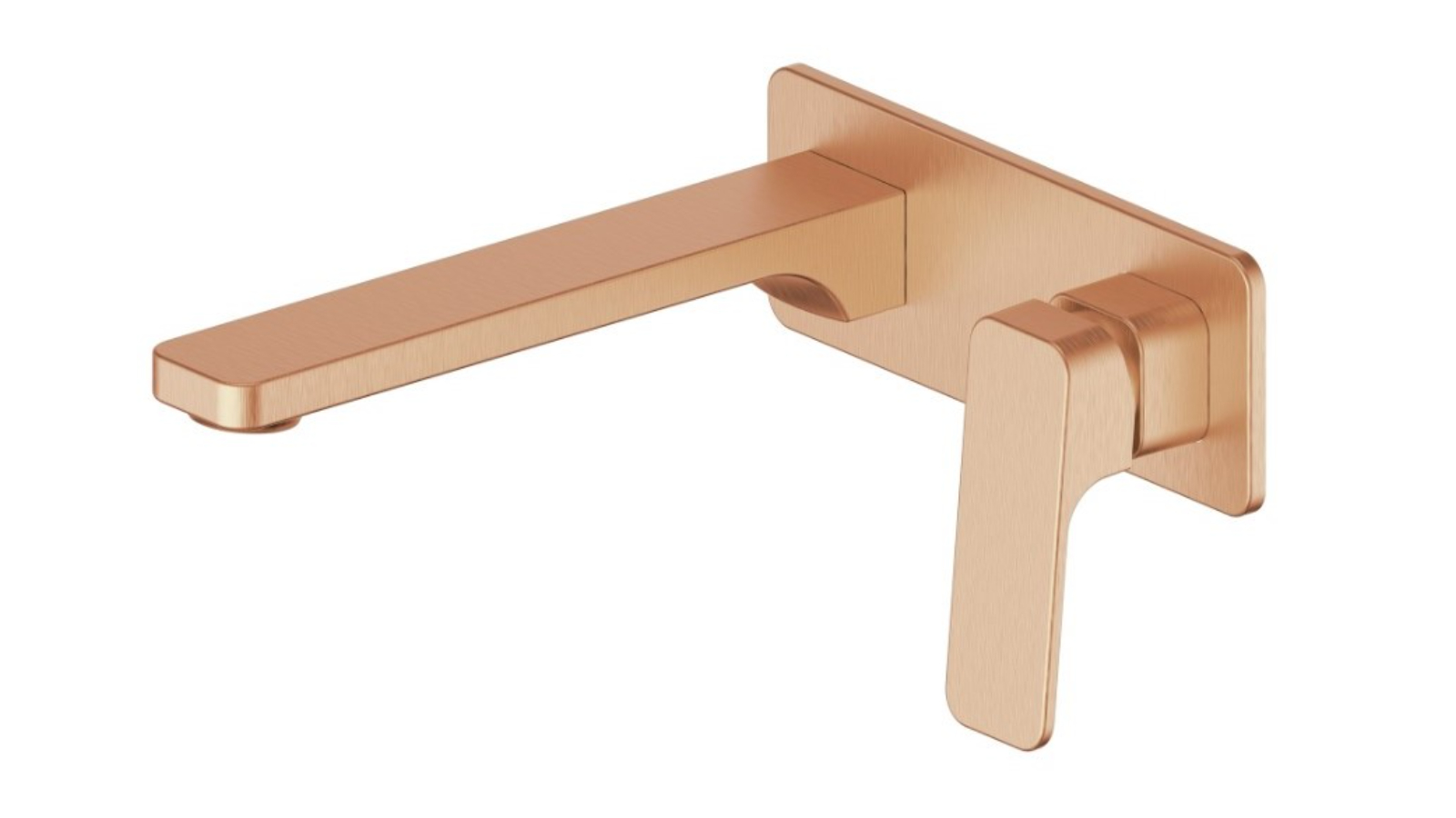 Greens Swept Wall Basin Mixer with Faceplate - Brushed Copper