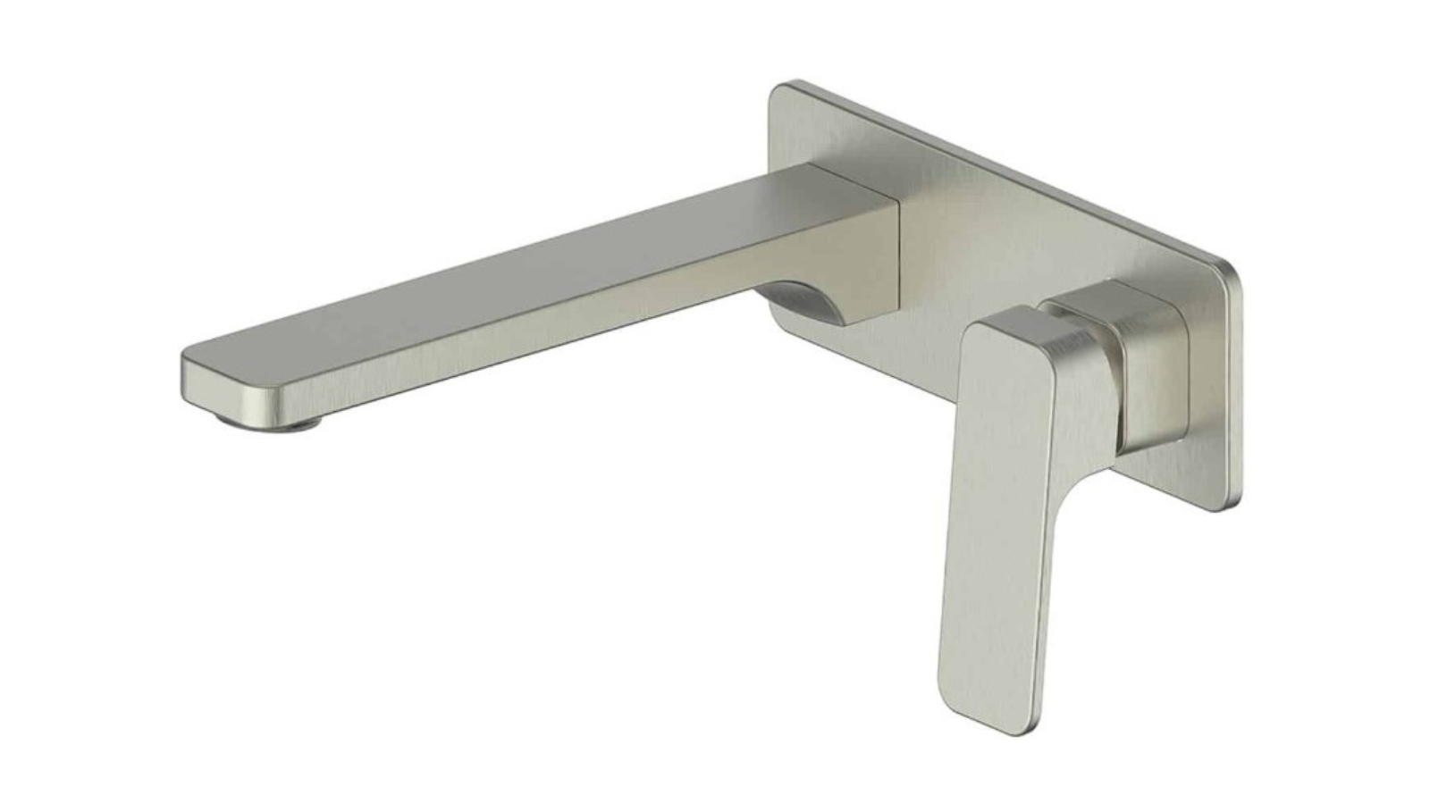 Greens Swept Wall Basin Mixer with Faceplate - Brushed Nickel