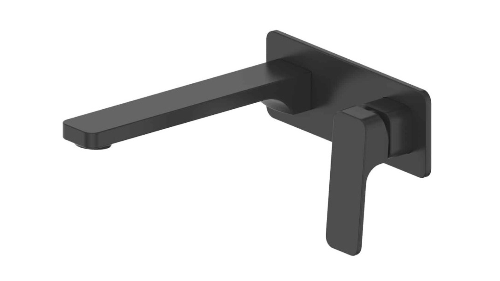 Greens Swept Wall Basin Mixer with Faceplate - Matte Black